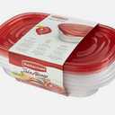 Rubbermaid TakeAlongs Divided Rectangular Food Storage Containers, 3.7 Cup, Tint 3 Packs