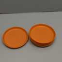 8 Pack Orange 6 inch Unbreakable Plastic Plates Reusable Plate Set - Dishwasher & Microwave Safe - Wheats Straw Perfect for Dinner Dishes Salad Pasta Safe Healthy Dinner Plates kit