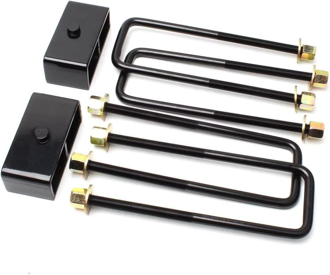 GAsupply 2" Rear Leveling Lift Kits,Compatible with 1999-2023 Chevy Silverado 1500, GMC Sierra Pickups, 2 Inch Forged Block with Extended U Bolts