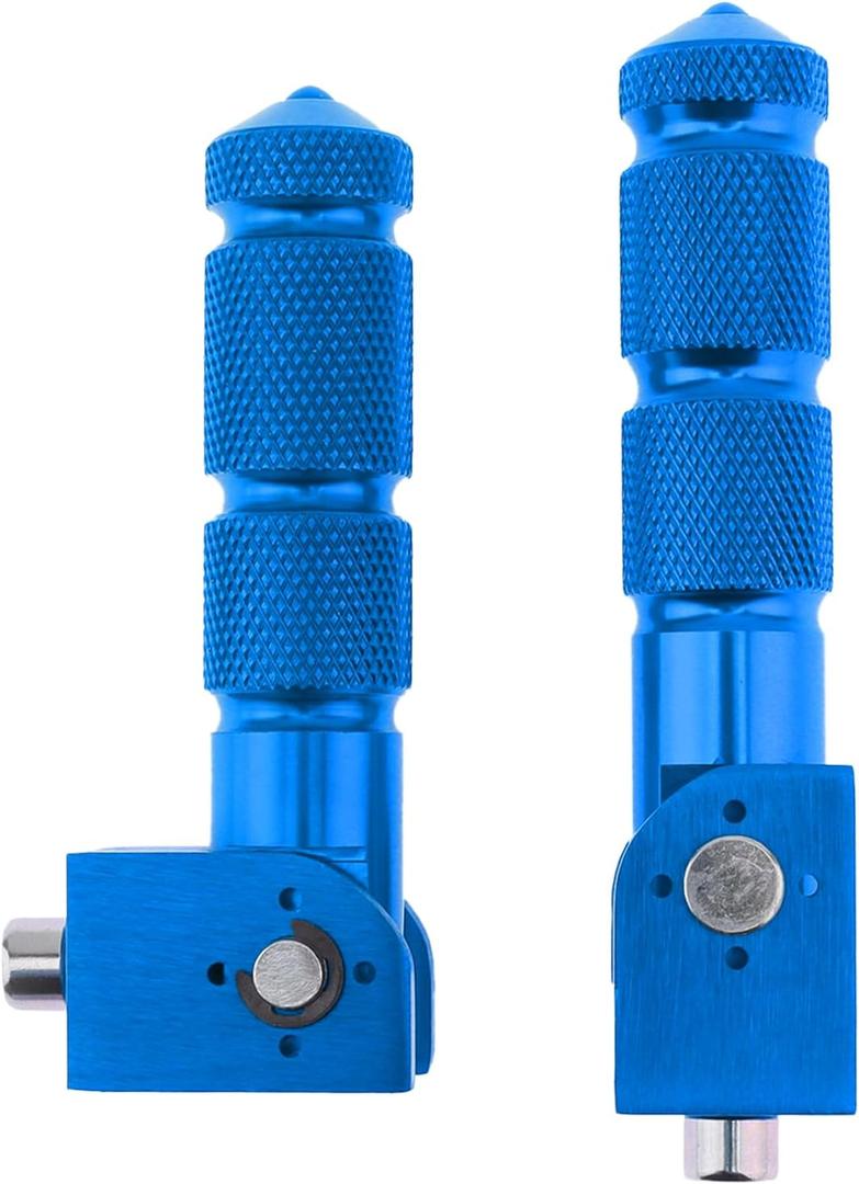 Windance Motorcycle Bicycle Passenger Foot Pegs M8 8mm Anti-Skid Footrests Pedals Fit for Honda Kawasaki Yamaha Ducati Suzuki BMW Motorcycle Scooters Bicycle Electric Bike (Blue)