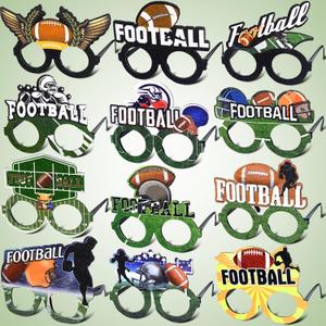 Mega-L 12 Pcs Football Eyeglasses, American Football 2026 Party Supplies Party Favors, Glitter Super Ball Photo Booth Props for Sports-themed Gameday Championship Party Decorations