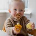 BIBS Boheme Glow in The Dark Soother 2-Pack. BPA Free. Round Latex, Size 2 (6-18 Months), Blush Glow/Vanilla Glow