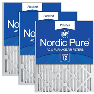 Nordic Pure 16x20x2 (15 1/2 x 19 1/2 x 1 3/4) Pleated MERV 12 Air Filters 3 Pack