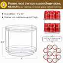 2 Tier Non-Skid Acrylic Lazy Susan Turntable Organizer - Rotating Spice Rack - Spinning Organization Tray for Kitchen, Pantry, Countertop, Closet, Bathroom, Vanity, Medicine Cabinet Organizing, 11''