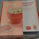 Lku Microwave Popcorn Maker | Standard | Red | Fast, Healthy Pop-Up Popcorn Bowl, Cooks 2-3 Servings in 3 mins | Folds Down to Save Space, No Oil Needed, Includes Fat-Free Recipes | Dishwasher Safe