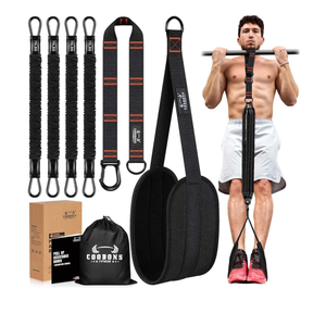 Pull Up Assistance Bands, 300lbs Heavy Duty Resistance Bands for Pull Ups with Adjustable Height, Fabric Feet Rest & Knee Support, Strength Training Pull Up Bar Assist Bands for Home Gym Workouts