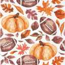 100Pcs Fall Football Pumpkin Disposable Paper Guest Napkins 3ply