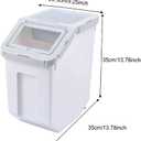 25LB/13L Airtight Flour Rice Grain Cereal Storage Container With Spoon & Measuring Cup & Handle, 2 Pack (Holds 50LBS) Pet Dog Cat Dry Food Bin, Easy to Move & Keep Food Fresh(400 oz)