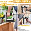 Electric Nail , Batavia 2-in-1 Staple Brad Nailer 18 Gauge for Heavy Duty, 120V Stapler for Upholstery, Carpentry, DIY, 1/4'' Narrow Crown Staples 200pcs and Nails 800pcs Included