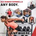 Lifeline Hex Dumbbells – Premium Quality, Low Odor, and Ergonomic Knurled Handle, 25 lb