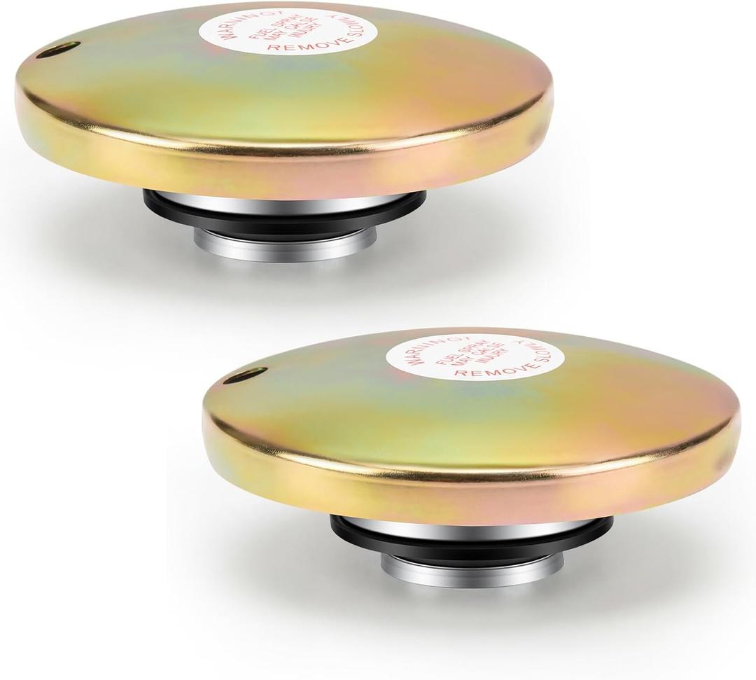 Frienda 2 Pcs Transfer Tank Vented Fuel Diesel Tank Cap, Venting Pressure Fuel Gas Cap for 2 Inch Base for Diesel Transfer Auxiliary Storage Truck Tool Box, Vented Design, Top Cover Only