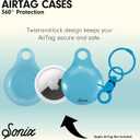 2 x Sonix Cases for Apple AirTags with Lobster Claw Keyring -Hard Cover Protective Case, Holder Keychain for AirTag | Jelly Baby Blue