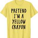 Pretend Im A Yellow Crayon Costume Kids Halloween Costume T-Shirt, Small