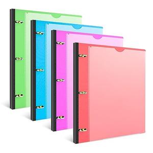 INFUN Telescoping 3 Ring Binder - Flexible Round Binder with Customizable over and Clear Catalog Pocket, Holds 8.5x11 inch Paper