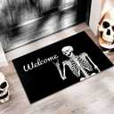 Skull Doormat Funny Halloween Skull Welcome Door Mat,Living Room Kitchen Floor Mat Home Halloween Indoor Outdoor Decoration 17 x29 Inch
