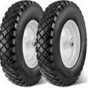 MaxAuto Wheelbarrow Tire 4.80 4.00-8 Flat-Free 4.80/4.00-8 Tire and Wheel w/Grease Fitting, 3" Centered Hub, 3/4" Bearings, 4.80 4.00-8 Tires for Hand Truck, Trolley, Garden Cart, Wagons