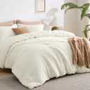Bedsure Waffle Comforter Set Queen, Soft and Breathable Coconut White Bedding Comforter Set, 3 Pieces, 1 Waffle Weave Comforter (90"x90") and 2 Pillow Shams (20"x26"+2") (01 - Coconut White)