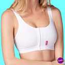 LIPOELASTIC Women's Post Surgery Compression Bra, Front Closure Bra (White, M)
