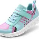 DREAM PAIRS Girls Boys Shoes Kids Tennis EZ-Ons Quicksteps School Sneakers Breathable Running Athletic Shoes (4 Big Kid, Mint Green/Pink)