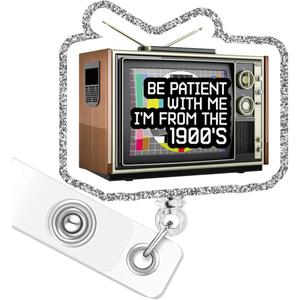 2 x Funny Nurse Badge Reel, Please Be Patient with Me RN Badge Buddy, Cute ID Work Badge Holder with Retractable Alligator Clip for Nurses RN EN Doctor Paramedic Teachers Medical Office Womens