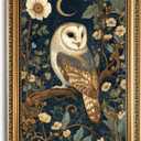 Vintage Gold Framed Owl Wall Art Dark Academia Canvas Art Prints, 16x24in Gold Framed