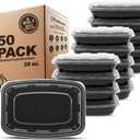 Freshware Meal Prep Containers [50 Pack] 1 Compartment Food Storage Containers with Lids, Bento Box, BPA Free, Stackable, Microwave/Dishwasher/Freezer Safe (16 oz)