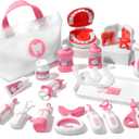 Liberry Toy Doctor Kit for Toddlers 3 4 5 Years Old, 22 Pieces Dentist Playset with Medical Bag & Dental Tools, Doctor Pretend Play Set for Girls (Pink)