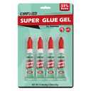 Super Glue Gel Clear for Wood Plastic Metal, Instant Superglue All Purpose Multipack Cyanoacrylate Adhesive Repair Ceramic Model Leather Rubber Glass Pottery, Strong Bonding Single Use Glue Minis (4 x 4g)