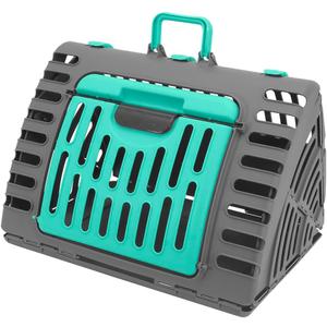 Sport Pet Designs Foldable Travel Cat Carrier - Front Door Plastic Collapsible Carrier Collection, Waterproof Bed (25.0"L x 20.2"W x 19.0"H)