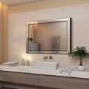 Syndra 24x 32 Rectangular Mirror for Bathroom, Bathroom Mirrors for Over Sink, Wall Mounted Vanity Mirror with Tempered Glass, Rust-Resistant Solid Wood Frame for Bathroom, Bedroom, Living Room