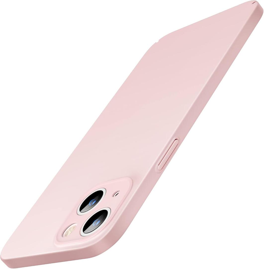 JETech Upgraded Slim (0.85 mm Thin) Case for iPhone 14 6.1-Inch, Camera Lens Cover Full Protection, Slim Fit Ultra Thin Lightweight Matte Hard PC, Support Wireless Charging (Pink)