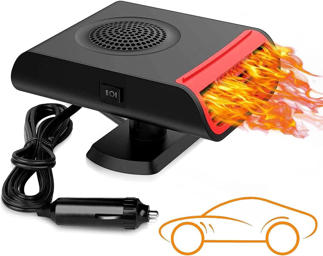 12V Portable CShowvigorar Heater and Cooler Fan,Plug into Cigarette Lighter for Quick Defrosting/Demisting for Cars, Trucks, SUVs