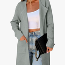 CHICASIMIR
Women's Open Front Cardigan Sweater Long Sleeve Casual Knit Lapel Coatigan Coat 2XL