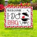 Welcome to I Do BBQ Wedding Yard Sign BBQ Style Engagement Party Yard Sign with Stakes Party Supplies Decorations for Garden Anniversary Barbecue Outdoor Proposal Ceremony