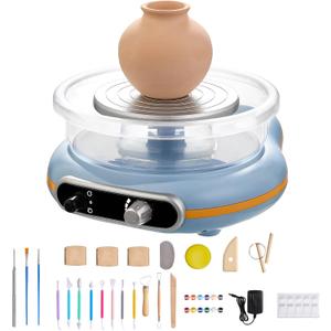 Funspire Pottery Wheel for Kids,mini Pottery Wheel for Children and Beginners - 4.7-inch Electric Pottery Wheel with Adjustable Speed, Low Noise, Precise Control, Includes 16 Pottery Tools