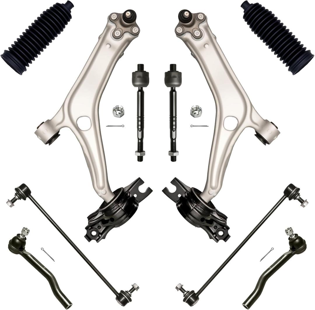 AUQDD 10Pcs Front End Suspension Kit Fit For 2023-2025 Ho-nda Accord, Lower Control Arm w/Ball Joint, Sway Bar Link, Outer & Inner Tie Rod End (# MS601325 K750953 EV801520 ES801504 5136030AH00)