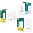 Set of 3: TREATLIFE 3 Way Smart Switch 2 Pack, 2.4GHz WiFi Smart Light Switch 3 Way, Works with Alexa, Google Home and SmartThings, Remote Control, FCC, Schedule, Neutral Wire Required + TREATLIFE 3 Way Smart Dimmer Switch, Smart Switch Compatible with Alexa and Google Assistant, 2.4GHz WiFi Light Switch, Schedule, Neutral Wire Needed, No Hub Required, 1 Pack + Treatlife DS01C -Smart Dimmer WiFi Light Switch - White
