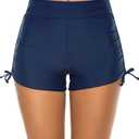 Lecieldusoir Women's Swim Shorts High Waisted Bathing Suit Bottoms Swimsuit Boy Shorts Swimwear Bikini Board Shorts. Size: L