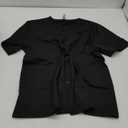 Post Mastectomy Shirt with Drain Pockets Breast Cancer Tummy Tuck Recovery Half Sleeves Top (X-Large, Black)