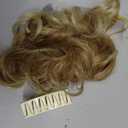 CJL HAIR Claw Clip Short Ponytail Hair Extensions DIY Bendable Metals Messy Bun Hair Piece for Wonen Wavy Curly Synthetic Fake Hairpieces Gloden Blonde and Beach Blonde Tips