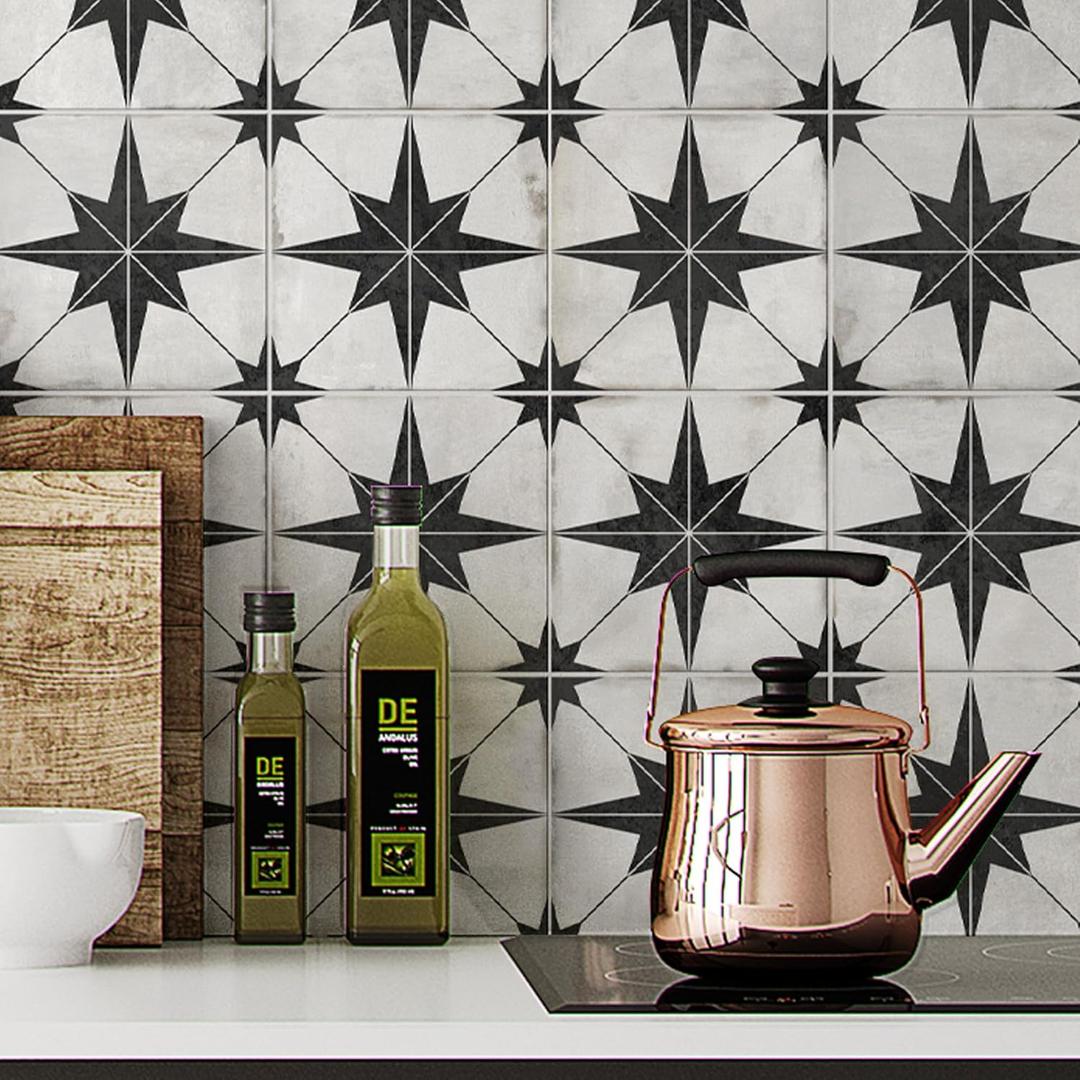 Peel and Stick Wallpaper 17.1"x393" Black Star Vinyl Contact Paper for Bedroom Kitchen Removable Self-Adhesive Wall Paper