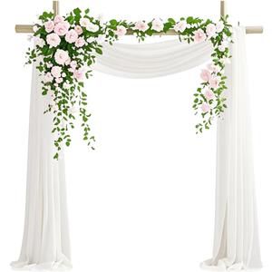 Ivory Chiffon Fabric 6.7 Yards - Wedding Arch Draping Fabric 29" x 20ft Ivory Sheer Curtains Wedding Decorations for Ceremony Backdrop