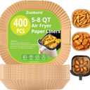400Pcs Air Fryer Paper Liners, 5-8 QT Air Fryer Disposable Unbleached Non-Stick Parchment Paper Liner, Square 8 inch Baking Liner