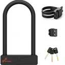 Sportneer Bike Lock - 16mm Shackle Heavy Duty Anti Theft Bike U Lock with 3 Keys - Bicycle U-Locks with Sturdy Mounting Bracket for Bike Scooter Gate, Size 8.7''x5.9'', Weight 2.45lbs