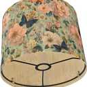 Floral Lamp Shade for Table Lamps and Floor Lamps, Bamboo Material, Groovy and Elegant Design with Butterflies and Birds, 11.8 x 9 Inch, Ideal for Living Room, Bedroom, Office (Art Deco B)