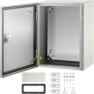 VEVOR NEMA Steel Enclosure, 16 x 12 x 8'' NEMA 4X Steel Electrical Box, IP66 Waterproof & Dustproof, Outdoor/Indoor Electrical Junction Box, with Mounting Plate