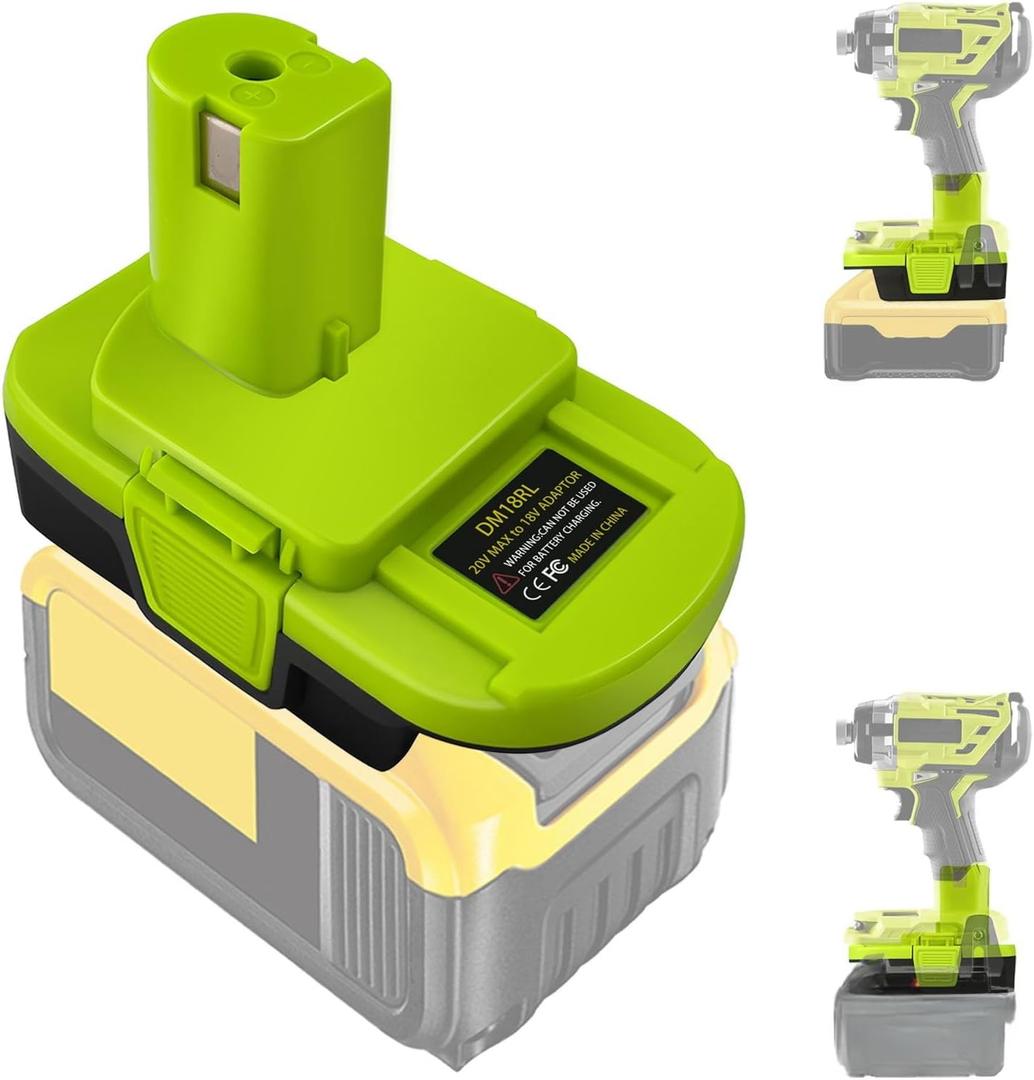 DM18RL Battery Adapter for DeWalt 20V for Milwaukee 18V, Converter to for Ryobi 18V Battery for Ryobi 18V Power Tools, with 5V 2.1A MAX USB Charge
