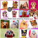100pcs Dog Hair Bows, Bulk Cute Puppy Pet Small Dog Hair Bows with Rubber Bands, Mix Handmade Flower Puff Ball Rhinestone Pearls Dog Bows, Yorkie Dog Bows for Dog Hair Grooming Accessories