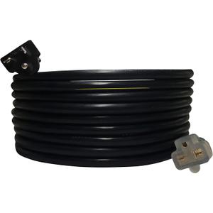 NEMA 6-20 Plug to 6-20 Connector Extension Power Cord - 25FT, 20A/250V, 12/3 SJTW, T Blade - Black