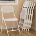 Ytaoka Folding Chairs White Foldable Chairs with Breathable Mesh Seat and Sturdy Metal Frame for Indoor and Outdoor Party Events Wedding Patio Dining, 5-Pack